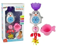 Vandens žaislas vaikams Lean Toys su pingvinu ir gėle