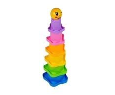 Lean Toys Vaivorykštės spalvų piramidė vaikams