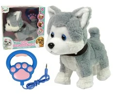 Lean Toys Interaktyvus pliušinis šuo su antkakliu ir pavadėliu