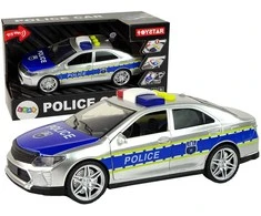 Žaislinis policijos automobilis Lean Toys, pilkas/mėlynas, 24x8x9 cm