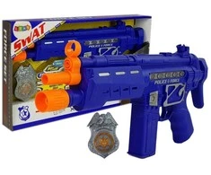 Lean Toys Žaislinis policijos rinkinys su pistoletu ir ženkleliu 37 cm
