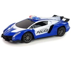 Lean Toys Nuotoliniu būdu valdomas policijos lenktynių automobilis su LED šviesomis