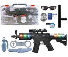 Lean Toys Policininko rinkinys su ginklu, 9 vnt
