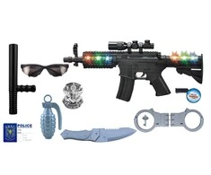 Lean Toys Policininko rinkinys su ginklu, 9 vnt