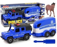 Lean Toys Policijos visureigis su priekaba LeanToys