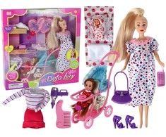 Lean Toys Nėščiosios Lėlės Rinkinys su Priedais Lucy XXL