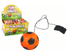 Lean Toys Oranžinis 6 cm PU futbolo kamuolys su guma