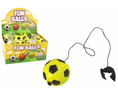 Lean Toys Geltonas PU futbolo kamuolys su tampria juosta, 6 cm