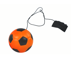 Lean Toys Oranžinis 6 cm PU futbolo kamuolys su guma