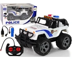 Lean Toys Nuotoliniu pulteliu valdomas Policijos automobilis Jeep