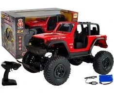 Lean Toys Džipas 4x4 su nuotolinio valdymo pultu 1:8, raudonas, 3 m.+