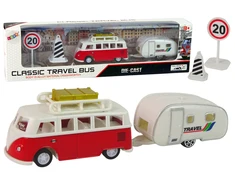 Lean Toys Transporto priemonių rinkinys LeanToys Autobusas su kempingo priekaba