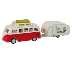 Lean Toys Transporto priemonių rinkinys LeanToys Autobusas su kempingo priekaba