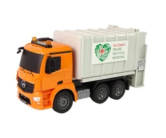 Double E Nuotoliniu būdu valdomas sunkvežimis RC Garbage Truck Mercedes-Benz Antos, oranžinis