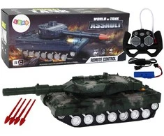 Nuotoliniu būdu valdomas tankas Lean toys, žalias