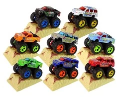 Lean Toys Žaislinis Monster Truck sunkvežimis su traukimo mechanizmu ir guminių padangų sistema