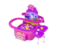 Lean Toys Šeimyninis žvejybinis žaidimas "Delfinų parkas", rožinis