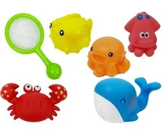 Lean Toys Vonios žaislai jūros gyvūnai su gaudykle