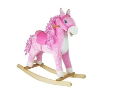 Lean Toys Rožinė Rocking Horse 74cm Rožinė