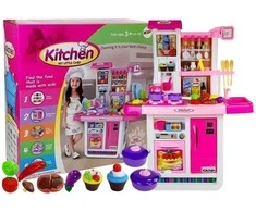 Vaikiška virtuvėlė Lean Toys su priedais ir jutikliniu ekranu