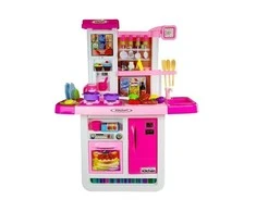 Vaikiška virtuvėlė Lean Toys su priedais ir jutikliniu ekranu