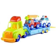 Lean Toys Vilkikas su automobiliukais ir aksesuarais
