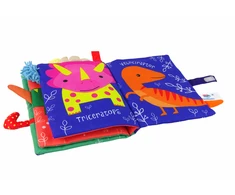 Książeczka Minkšta edukacinė knygelė su dinozaurais, 19x21 cm