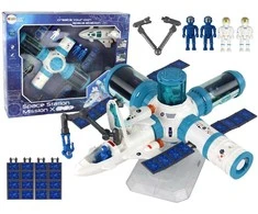 Lean Toys Kosminės misijos žaidimų rinkinys su raketa, 17 dalių
