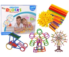 Lean Toys Statybiniai šiaudeliai su jungtimis vaikams