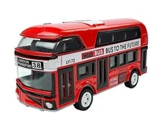 Lean Toys Dviaukštis autobusas su traukimo mechanizmu