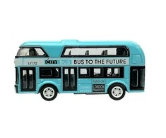 Lean Toys Dviaukštis autobusas su traukimo mechanizmu