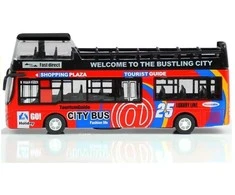 Žaislinis turistinis dviaukštis autobusas Lean Toys, 3 spalvos