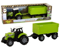 Lean Toys Traktorius su priekaba LeanToys Žalias Farm