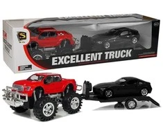 Lean Toys Žaislinio sunkvežimio su vilkiku komplektas berniukams, raudonas
