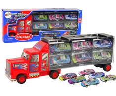 Lean Toys Sunkvežimis su automobiliukais, 12 vnt