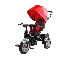 Lean Toys Triratis dviratukas su stogeliu PRO500, raudonas su juodu rėmu
