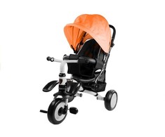 Lean Toys Triratis dviratis PRO400 su putplasčio ratais, oranžinis