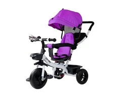 Triratis Lean Toys PRO300 su rankena, violetinis