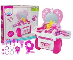 Grožio rinkinys mergaitėms Lean Toys Tualetinis staliukas su priedais, rožinis