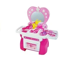 Grožio rinkinys mergaitėms Lean Toys Tualetinis staliukas su priedais, rožinis