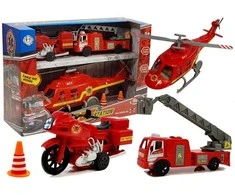 Žaislinis ugniagesių gelbėtojų transporto priemonių rinkinys Lean Toys, 5 d.
