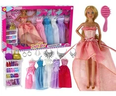 Lean Toys Lėlė Mergaitėms su Ilgais Šviesiais Plaukais ir Aprangos Priedais