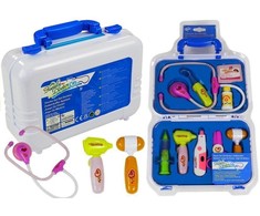Lean Toys Jaunojo gydytojo rinkinys lagaminėlyje su priedais, 10 dalių