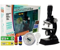 Mikroskopas vaikams su 900x, 600x, 100x didinimu