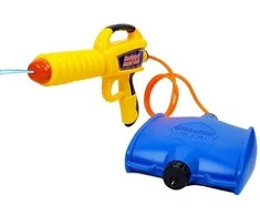 Lean Toys Vandens pistoletas su 1080 ml bakeliu, geltonai mėlynas