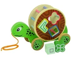 Medinis žaislas vaikams Lean Toys Vėžlys ant ratų