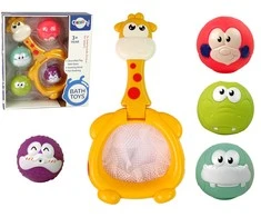 Vonios žaislų rinkinys Lean Toys su mini krepšinio žaidimu