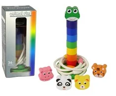 Dėlionė Lean Toys Medinė piramidė su gyvunėliais
