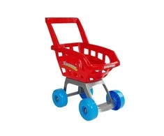 Lean Toys Žaislinė parduotuvė su pirkinių vežimėliu ir kasa, 24 elementai