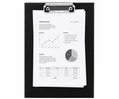 Lean Clipboard with Metal Clip for Writing A4 Juodas